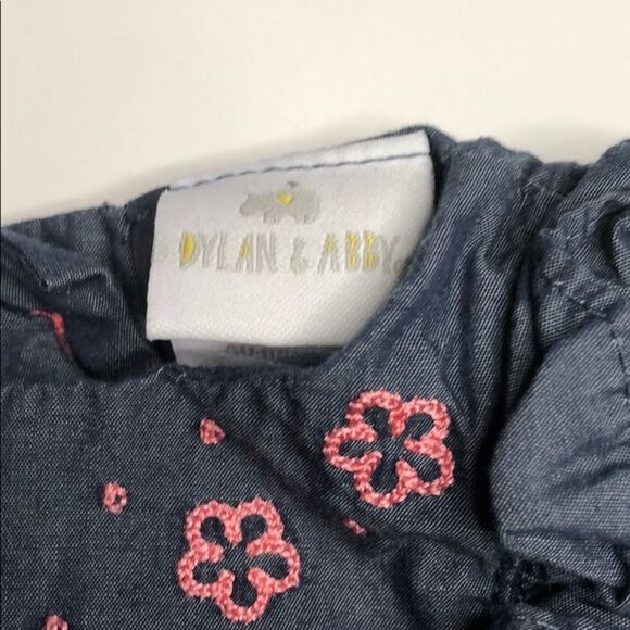 🍭6/$30 Dylan and Abby Chambray Baby Infant Girl’s Short Sleeve Shirt - 0-3 m - Picture 6 of 7